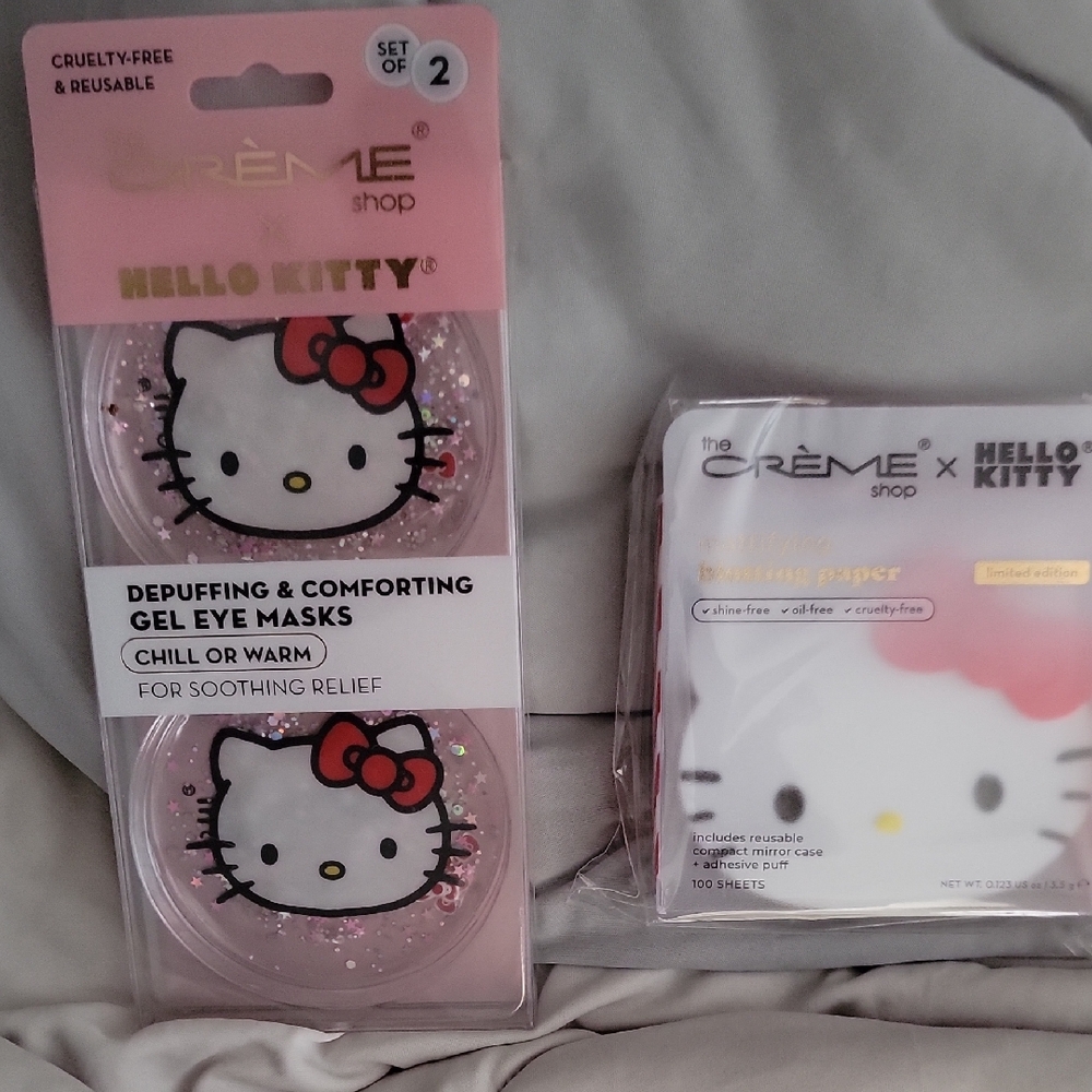 Pink and White Skincare Set with Hello Kitty Charm